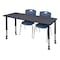 Regency Tables > Height Adjustable > Rectangular Mobile Table & Chair Sets, 60 W, 24 L, 23-34 H, Grey MT6024GYAPCBK40NV - alternate 1